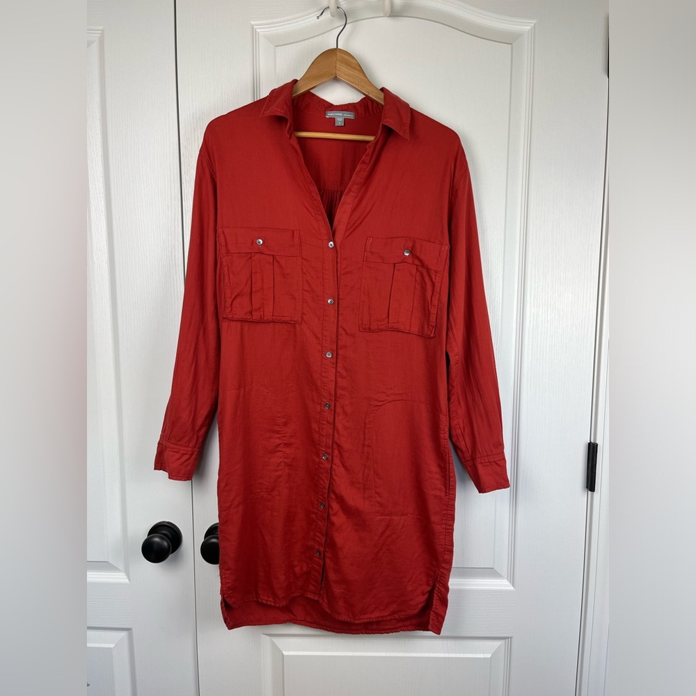James Perse Shirtdress Size 2 Medium Lagenlook Cotton minimalist